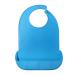 Yygmss blue waterproof bibs for adults silicone adult bibs with crumbs adjustable bibs for older men food washable wipeable easy to clean