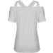 Gray X-Large Cutout Cold Shoulder Lace Patchwork T Shirt - Women's Plus Size V-Neck Floral/Solid Blouse | Summery Casual Short Sleeve Top - Buy Online on GoSupps.com