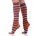 VIM & VIGR Nylon 15-20 mmHg Graduated Compression Socks (Rust & Salmon Thick Stripe Large/X-Large Wide Calf (6))