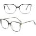 Stylish Large Cat Eye Ladies Reading Glasses Anti Blue Light Computer Readers Anti Glare Glasses(Couleur:Transparent Black Grandeur:1.0x) - Buy Online on GoSupps.com