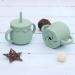 Ginbear 2-in-1 Silicone Sippy Cup with Straw & Snack Lid | 8.5oz Spill-Proof Toddler Training Cup (Hazy Green) - Ages 12M+ - Buy Online on GoSupps.com