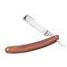 WOONEKY Manual Razor Stainless Steel Inoxlm Dry Razing Vintage Razor Tool Hand Razing For Men Razor With Wood Hold