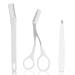 3-in-1 Eyebrow Shaping Grooming Kit for Women and Men - Includes Eyebrow Trimmer Scissors with Comb Tweezers and Eyebrow Razor (White)