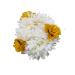 Traditional Indian Hair accessories Small White Gajra with yellow rose Artificial Flower Jewelry Handmade Veni tiara For Women Party Wear bridal mehndi Hair Bun (1 pc)