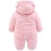 Voopptaw Warm Baby Winter Jumpsuit | Fleece Romper Suit | Cute Thick Bear Snowsuit (Pink) | 0-12 months - Buy Online on GoSupps.com