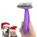 FLUFFEE Dog Brush, Cat Brush for Shedding, The Best Pet Grooming Brush with 3 Replaceable Hair Comb, Effectively Removes Tangles, Undercoats, and Loose Hair, Professional Deshedding Brush for Long Haired and Short Haired Pet(Purple) A-Purple