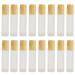 16Pcs 10ml Glass Roll On Bottle with Bamboo Lid for Essential Oils Eco-friendly Refillable Clear Perfume Sample Bottles with Stainless Steel Roller Ball