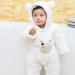 Puseky Newborn Baby Bear Snowsuit Winter Coat Hooded Romper | Unisex Fleece Jumpsuit 0-3 Months - White - Buy Online on GoSupps.com