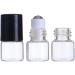 12 Pack Ksiuw Mini Clear Glass Roll-On Bottles | Refillable Essential Oil & Perfume Containers | 1ml/2ml Black Cap | Ideal for Cosmetics & Samples - Buy Online on GoSupps.com