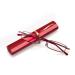 Kokobin flexible metal reading glasses visual aid feather-hinge reading aid unisex reader with glasses case such as pen holder (red 2.5 diopters) red +2.5 dioptries