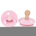 Newborn pacifier |Schnuller silicone bite ring for toddlers 1 pack of natural rubber pacifier for newborns with cherry-shaped nipples large air holes for additional security Limitoll Rosa