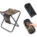 Qesonoo Mini Portable Folding Stool, Camping Fishing Stool for Adults Fishing Hiking Gardening and Beach with Carry Bag, Hold Up to 450lbs Camouflage