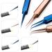 LUKEO Stainless Steel Gold Blue Eyelash Extension Tweezers - 6pcs High Precision Thin Tip Set - Buy Online on GoSupps.com