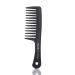 SALONSOLUTIONS Round-Handle Wide-Tooth Detangling Comb Huge Size (1PC  Black) 1 Count (Pack of 1) Warm Black