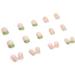 Justotry 24 Pcs Green & Nude Swirl Fake Nails - Short Stick on Nails with Designs for Women | Acrylic Square False Nails with Glue for Nail Art - Buy Online on GoSupps.com