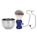 SH-RuiDu 3pcs Beard Shaving Brush Set Beard Brush Bowl Stand Stainless Steel Beard Shaving Kit