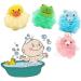 LHKJ 4 Pieces Shower Sponge Exfoliating Sponge Shower Sponge with Soft Toy and Net Bath Sponge for Children Adults Bath Ball Animal Washing Sponge (Colourful) - Buy Online on GoSupps.com