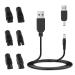 MINUP 5V USB mesh cable cable 7 plugs USB adapter set 5.5mm razor charger compatible with Remington Razor Nutping cable.