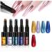 XICHEN 5 colors/set Chrome Air Cushion Nail Powder Pen Holographic Nails Powder with Mirror Effect, Manicure cushion magic pen, laser gold and silver colored phantom sponge nail pen
