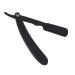 Frcolor engraved razor holder manual razor holder eyebrow razor foldable shaver holder straight blade razor.Man tool handle with rubber color foldable 14.5x2.5cm black