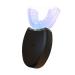 Clenp electrical toothbrush electric toothbrush U-shaped ultrasound silicone 360 degrees automatic blue light toothbrush for home use black 1 piece (1 Pack)