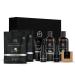 The Man Company Ultimate Charcoal Detan Kit with Elegant Gift Box | Charcoal Body wash Shampoo Face Scrub Face wash Charcoal Soap Cleansing gel Charcoal Sheet mask*2 (Set of 8)