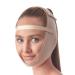 Post Surgical Chin Strap Bandage for Women - Neck and Chin Compression Garment Wrap - Face Slimmer Jowl Tightening Chin Lifting (Beige)