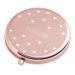 Maverton make -up mirror with engraving - round - double mirror - regular + with enlargement - personalized pocket mirror - travel mirror for handbags - gift for women - rose gold - hearts