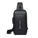 Fandare breast pocket sling bag business shoulder bag with USB charging connection Password protection crossbody bag shoulder bag waterproof for traveling several bags sling daypacks black