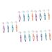 Fomiyes 20 STK toothbrush to clean mouth prosthesis brush device prosthesis cleaning brush for the household dentures adult detergent chemicals tool colored rubber TPE