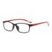 Classic Rectangle Eyewear Frame Blue light Blocking Full Rim Non-prescription Clear Lens Glasses(Red Arm) B4(red Arm) A (Blue Light Blocking)