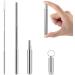 Portable Telescopic Straw with Aluminum Keychain and Case + Cleaning Brush Stainless Steel Drinking Straws forTravel (2PCS Red Blue) - Buy Online on GoSupps.com