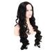 Women's Black Curly Wig - Long Synthetic Wavy Hair for Cosplay | 70s 80s 60s Styles - Buy Online on GoSupps.com