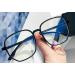 Ltsrll oversized square reading glasses for women and men large blue light blocking computer reading glasses TR90 glasses with glare protection (color: black size: +150) +150 black