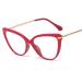 KDOQ Tr90 Cat Eye Blue Light Blocking Glasses for Women Anti Eyestrain Computer Gamer Eyewear Red