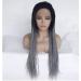 BGHJUE N Wig Gray Gradient Braiding Synthetic Wig With Side Fringe Blend 50% Human Hair High Density Glueless Wigs For Women