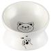 Elevated Cat Bowls,Tilted Raised Cat Bowl for Food and Water,Ceramic Cat Food Bowl for Flat Faced Cats and Small Dogs,Anti-Vomiting and Reduce Neck Burden white
