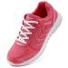 DUOYANGJIASHA Women's Athletic Road Running Mesh Breathable Casual Sneakers Lace Up Comfort Sports Student Fashion Tennis Shoes 8.5 Rose Red