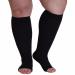 WSYKC Open Toe Compression Socks (2 Pairs) Large Compression Socks Maximum Size 6XL Unisex Black-M(2 Pairs) M(2 Pairs) Black