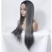 Bghjue n Gray Long Straight Synthetic Wig for Women - Heat Resistant Left Side Parting High Density - Perfect Replacement Hair - Buy Online on GoSupps.com