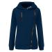 Bigfanshu Women's Sweatshirts Casual Zipper Patchwork Hooded Autumn Winter Warm Long Sleeve Loose Pullover Navy Blue