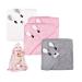 Funmo hooded towel baby 3pcs baby towel hood baby bath towel baby towel with hood 80x80 cm for baby baths soft super absorbent cute baby hood towel with pattern 0-5 years (b)