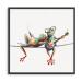 Yidepot Canvas Frog Wall Art Decor: With Black Wood Frame Side by Side Frogs with Glasses Art Bedroom Wall Art Laundry Room Decor Inspirational Wall Art with Frame Easy Hanging (30x30CM) 30x30CM Framed Happy Frogs