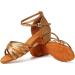 SWDZM Girls Latin Dance Shoes - Satin Suede Sole, Ballroom Salsa Tango Professional Dance Shoes - Beige-202, Size 13.5 Little Kid - Buy Online on GoSupps.com