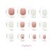 24pcs Short Square False Nails - Pink White Lattice Classic Artificial Fake Nails | Shop Now! - Buy Online on GoSupps.com