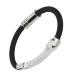 Static electricity-proof balance bracelet removable washable waterproof silicone band wrist tape with negative ions for jogging (black)