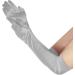 NQEUEPN Women Long Gloves Long Elbow Satin Gloves 21" Stretchy 1920s Opera Gloves Hand Care Moisturizing Gloves for Women Girls Evening Party Dance (Silver) - Buy Online on GoSupps.com