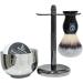 Premium 4-in-1 Shaving Brush Kit for Men - Includes Shaving Brush, Cream Soap, Stainless Steel Bowl, and Stand - Perfect Men's Shaving Gift Set (Black) - Buy Online on GoSupps.com