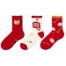 Chinese New Year Red Socks Autumn and Winter Women's Zodiac Cotton Socks Sports Socks Spring Festival Good Luck Socks (Color : Red Size : 34-39) 34-39 Red