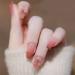 24Pcs/Set Press On Nails Sweet French icy refreshing butterfly bright pink honey loving peach Mid Length False Nails Acrylic Fake Nails Full Cover Nails Press on nails for Women and Girls - Buy Online on GoSupps.com